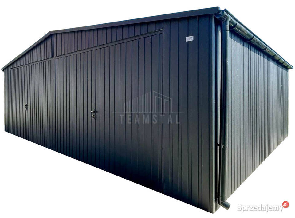 Garaz blaszany 8x6m 2x brama uchylna antracyt kujawsko-pomorskie Toruń