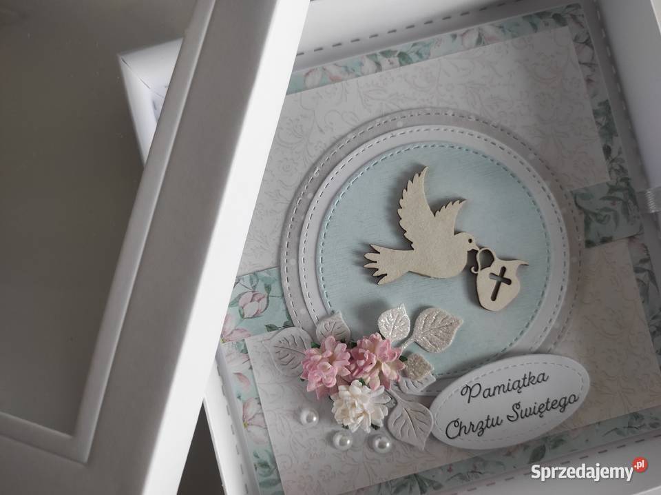 Kartka ręcznie robiona na Chrzest Święty z łódzkie Łódź