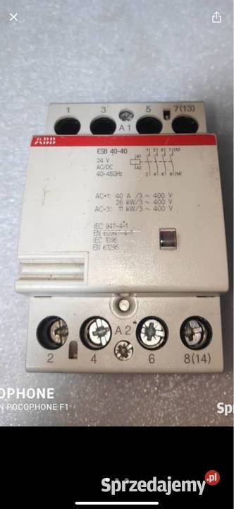 Stycznik ABB typ ESB 4040 cewka 24V ACDC Gliwice
