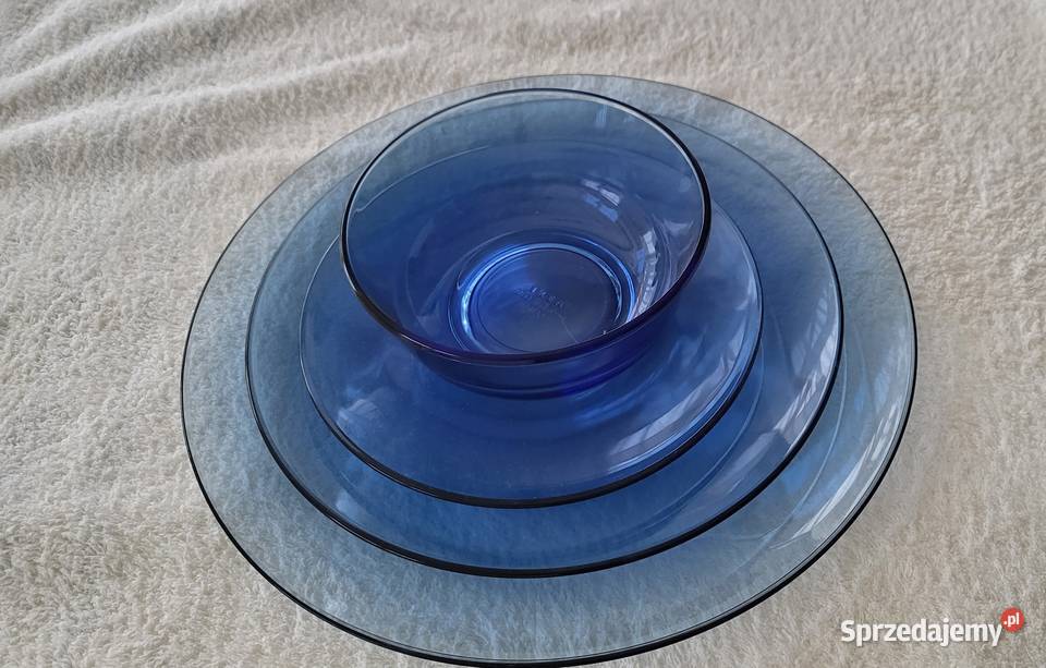Serwis obiadowy niebieski duralex 74 elementy Świdnik