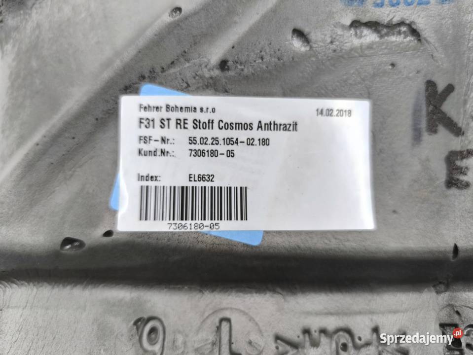 BOCZEK TAPICERKA KANAPY PRAWY BMW F31 LIFT osobowe