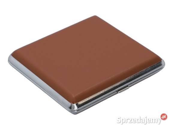 Metalowa Papierośnica Pokryta Gładką Ekoskórą w Pozostałe Ostrowy nad Okszą