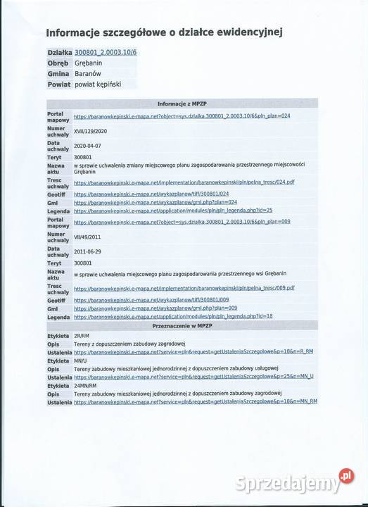 Sprzedam udział 1216 w nieruchomości o pow071 ha Grunty i działki Grębanin