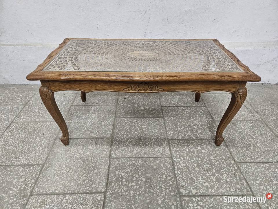 Ludwikowski stolik kawowy z rafią Stoliki kawowe i ławy małopolskie sprzedam