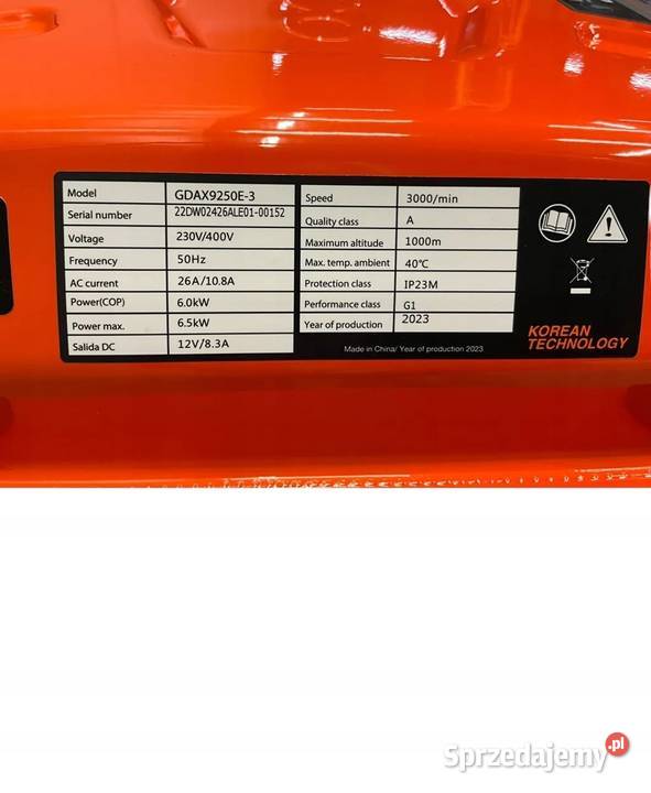 Agregat Generator prądotwórczy Daewoo GDAX9250E3 Kiczyce