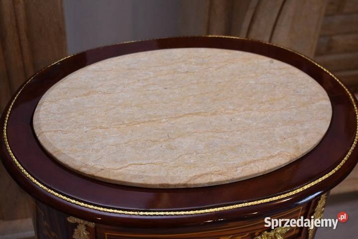 Drewniana Komoda Blat Marmur Styl Barok 4 Kraków