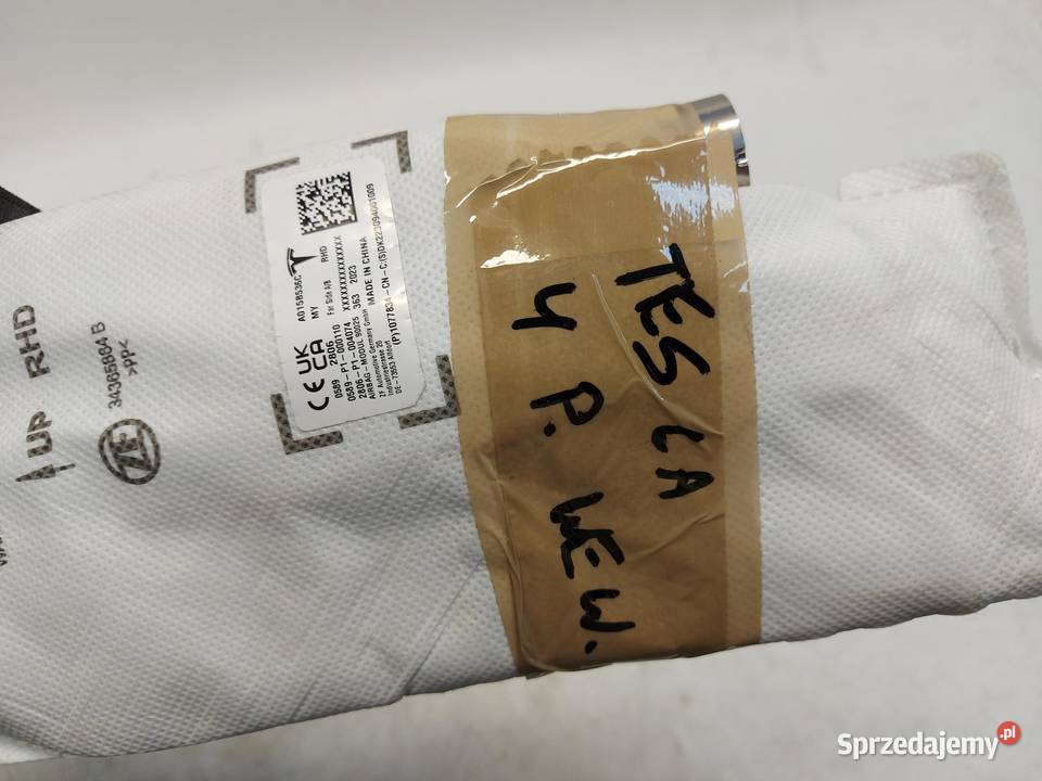 TESLA MODEL Y 2023r Poduszka powietrzna Airbag osobowe Wyposażenie wnętrza