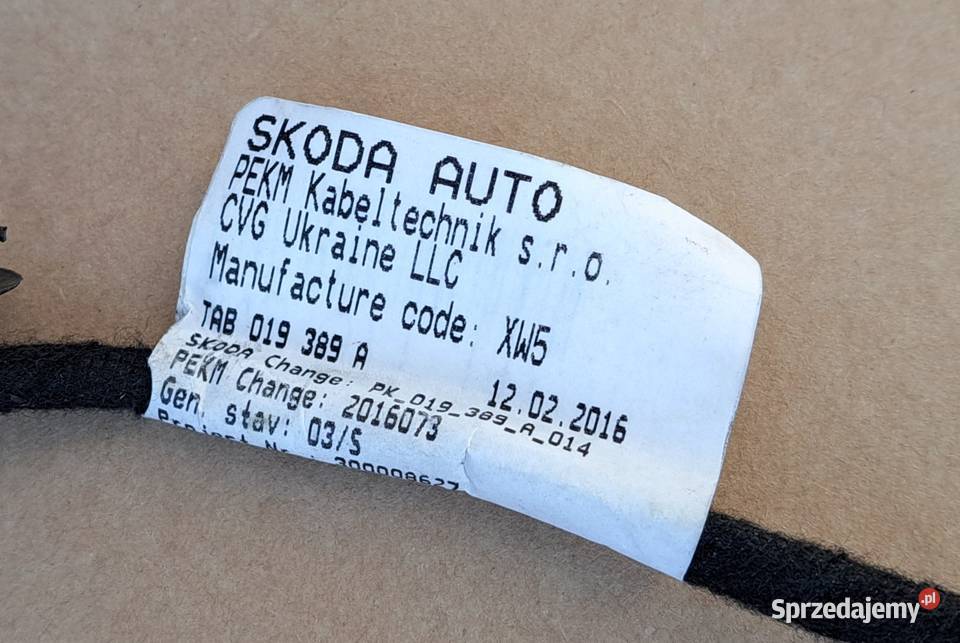 Skoda Superb III 3V Kombi oryginał 3V9971147M osobowe Mielęcin