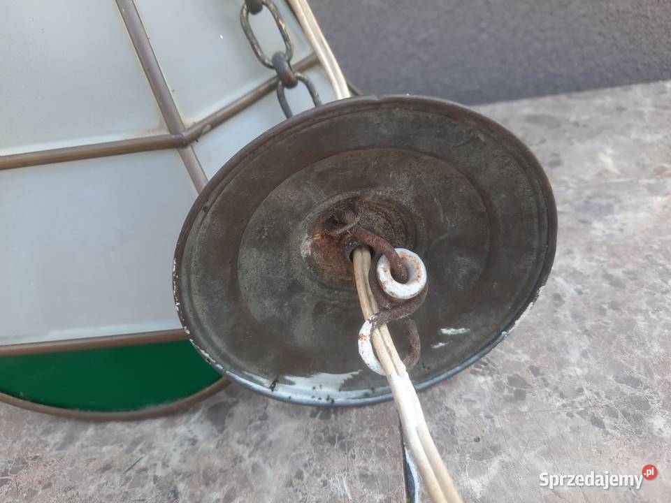 10 Stara lampa sufitowa witrażowa żyrandol Tczew sprzedam