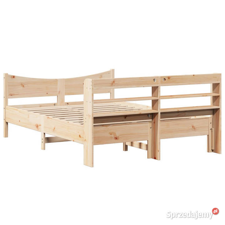 Rama łóżka z wezgłowiem lite drewno sosnowe 130cm Warszawa