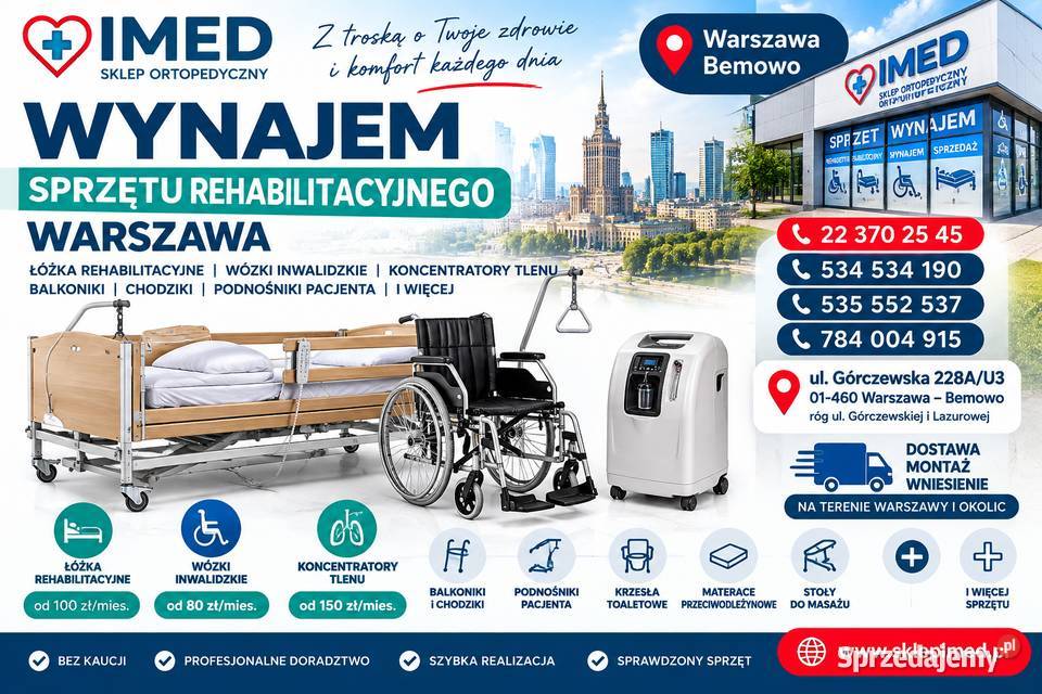 WYNAJEM SPRZĘTU REHABILITACYJNEGO WARSZAWA IMED