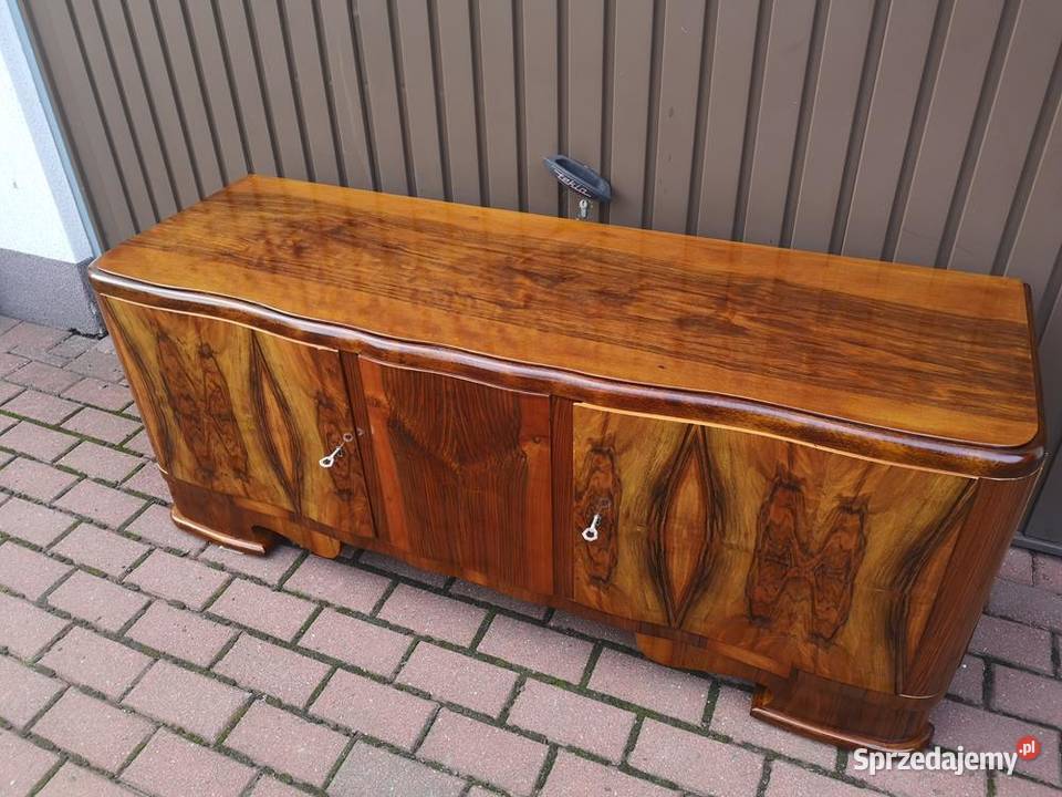Komoda ARTDECO Orzech Niska Stara Antyk Politura Meble Swarzędz