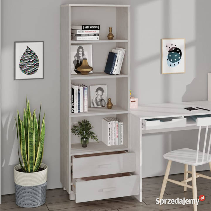 Szafka HAMAR biała 60x35x180 lite drewno sosnowe Warszawa