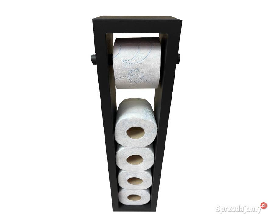 Stojak drewniany na papier toaletowy czarny mat Dębica sprzedam