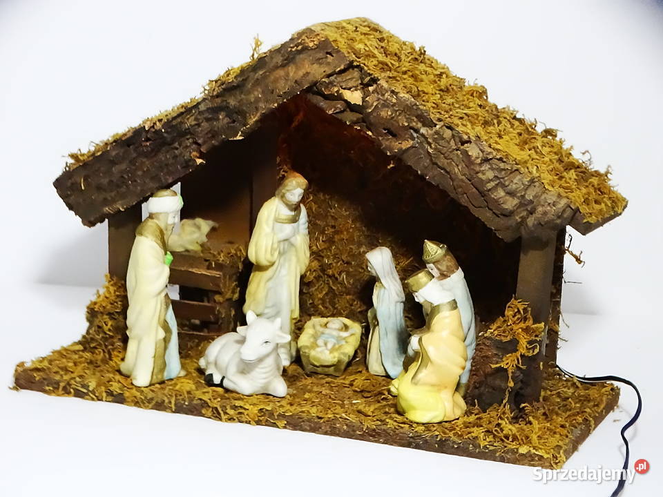 Szopka bożonarodzeniowa z figurkami tradycyjna sprzedam