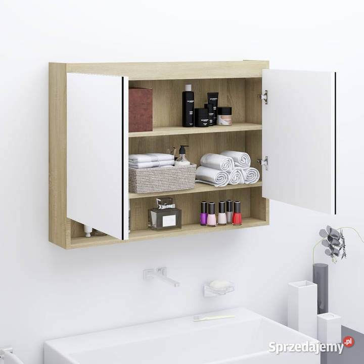 Szafka łazienkowa z lustrem 80x15x60 MDF biel i mazowieckie Warszawa sprzedam