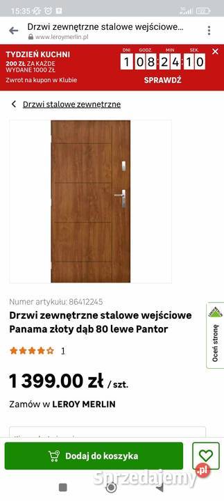 Drzwi zewnętrzne lewe 80 Oborniki Śląskie