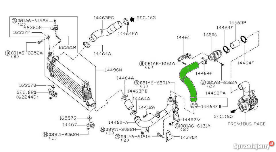 RURA TURBO NISSAN NAVARA D40 25 dCi 144635X02B śląskie Bielsko-Biała