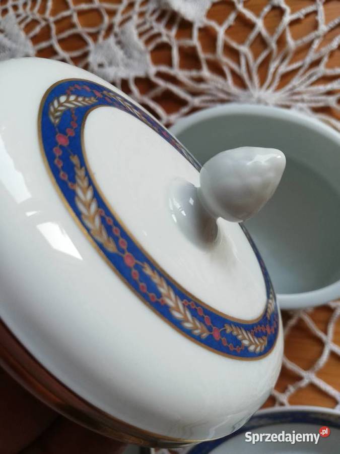 Filiżanki cukiernica ozdobna sygnowana porcelana Ropa