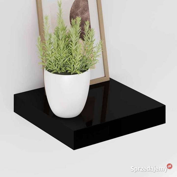 vidaXL Półki ścienne 4 czarne wysoki mazowieckie