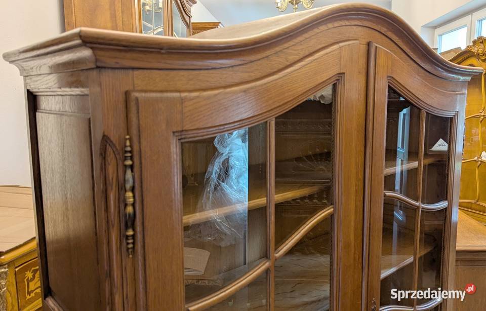 Piękna dębowa bibliotekawitryna ludwikowska Dąbrowa Górnicza
