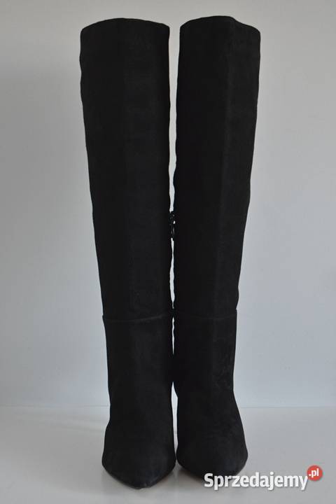 Kozaki ZAMSZOWE na szpilce Sam Edelman Fraya na skóra Białystok