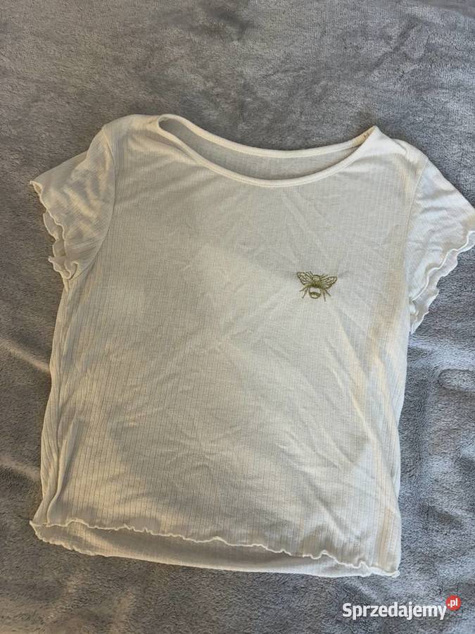 Tshirt koszulka bluzka z krótkim rękawem biała z Bluzki i koszule Jasło