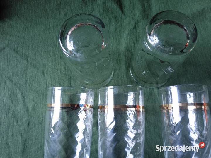 Komplet 5 szklaneczek literatek PRL Koźminek