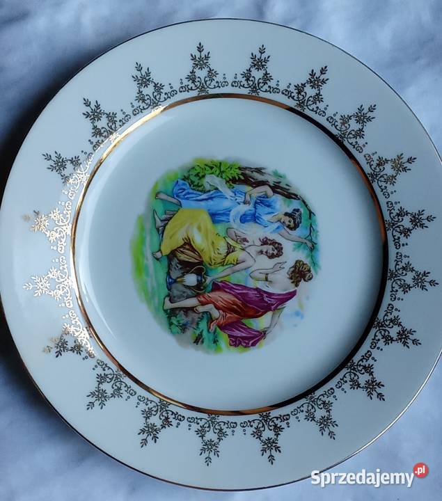 Ozdobny talerz ze scenką Prusim