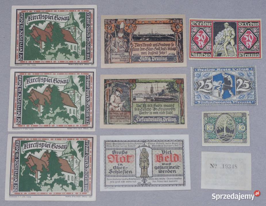 Zestaw notgeldów 10 Płock