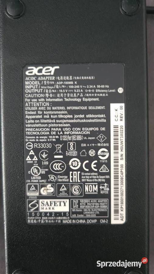 Zasilacz do laptopów acer Nitro Predator Przemyśl
