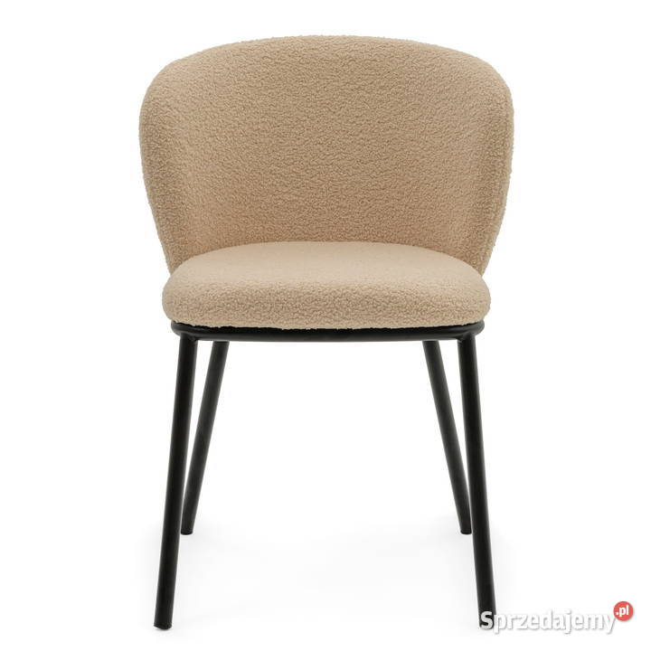 Krzesło Tapicerowane Bari Ciemnobeżowe Boucle 87cm wielkopolskie Tarchały Małe