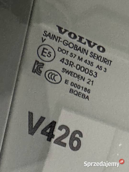 VOLVO XC60 II szyba drzwi prawy tył 2021 mazowieckie Warszawa