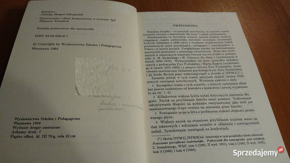 Matematyka 1 książka nauczyciela Zbigniew miękka Podręczniki Gdańsk sprzedam