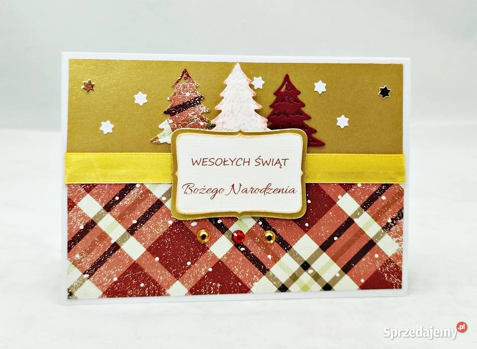 Kartki świąteczne ręcznie robione zestaw 3 sztuk Wejherowo