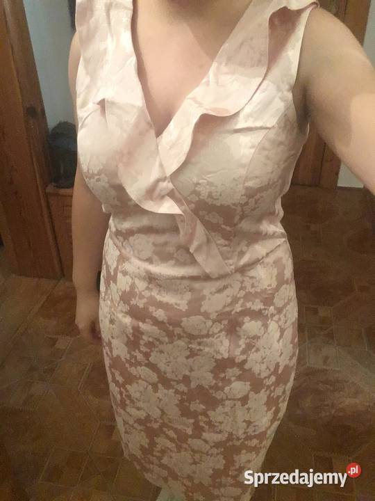 Elegancka sukienka 38 M 40 L pudrowy róż mohito Spódnice i sukienki Chojna sprzedam
