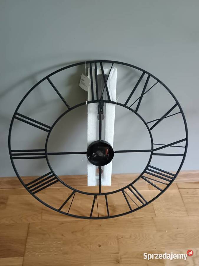 Zegar ścienny metalowy rzymski czarny retro 80 czarny Izdebki