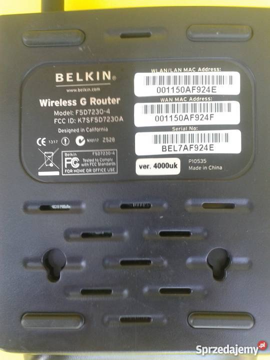 BELKIN Wireless G Ruter model F5D72304