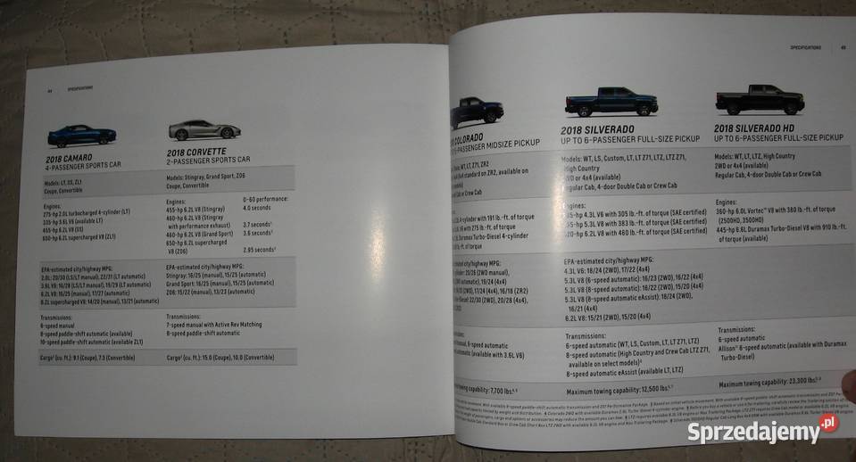 Chevrolet Cars 2018 prospekt katalog pomorskie Kępice