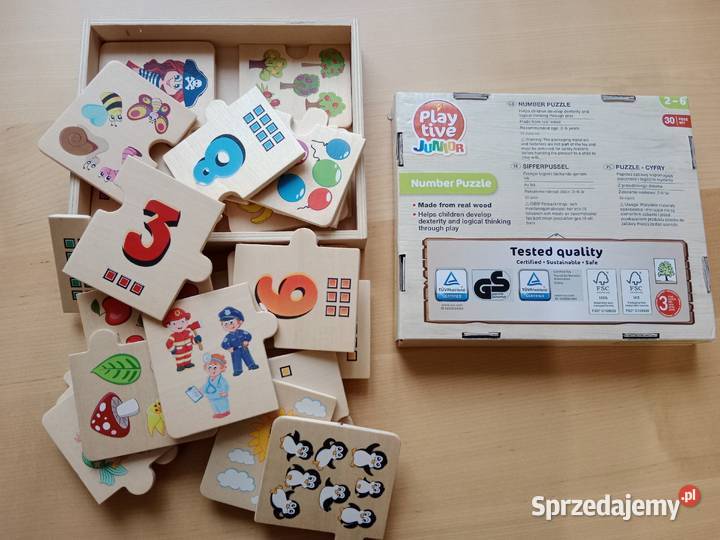 Playtive Junior Puzzle drewniane cyfry