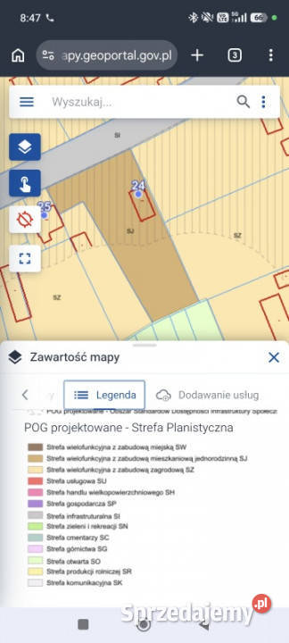 Działka budowlana oznaczenie SJ