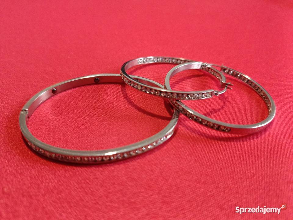 Bransoletka plus kolczyki stal szlachetna Dla kobiet Oława