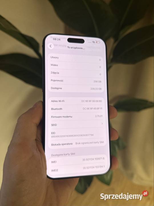 iPhone 16 Pro 256GB 91 Black Titanium Stan Bełchatów sprzedam