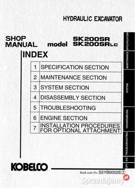 Kobelco SK200V SK200LCV SK200SR SK200SRLC motoryzacja, transport Kielce