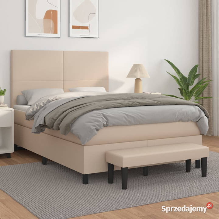 Łóżko kontynentalne z materacem cappuccino 144cm