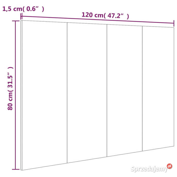 Wezgłowie łóżka przydymiony dąb 120x15x80 mazowieckie sprzedam