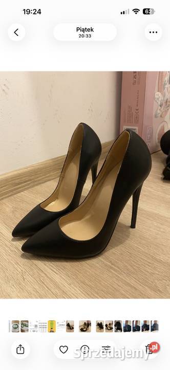 Czarne klasyczne szpilki skóra r33 Władysławowo