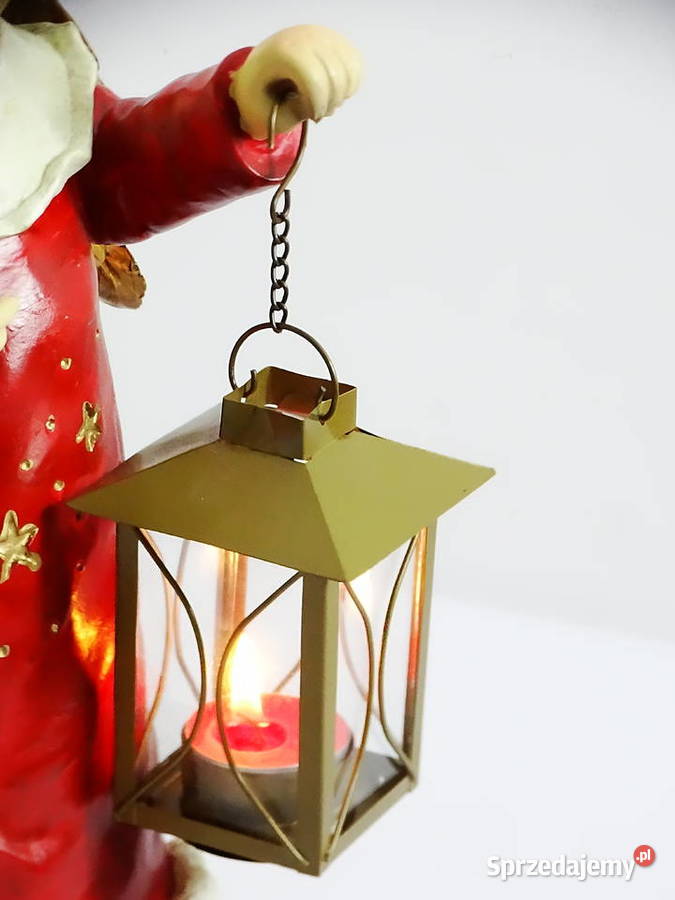 Figurka świąteczna Anioł z latarenką i sarenką Biłgoraj