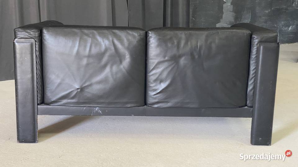 Sofa 2osobowa skóra naturalna metalowa rama 157cm Meble Budno