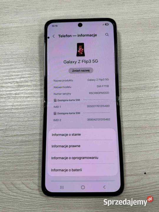 Smartfon Samsung Galaxy Z Flip3 warmińsko-mazurskie Elbląg sprzedam